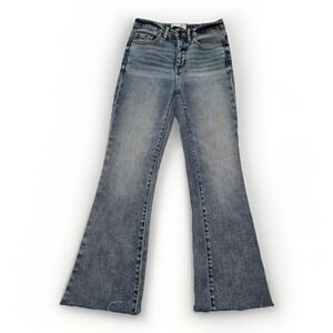 BKE Jeans Womens 26x28 Billie Bootcut Slim High Rise Acid Wash Jeans Raw Hem